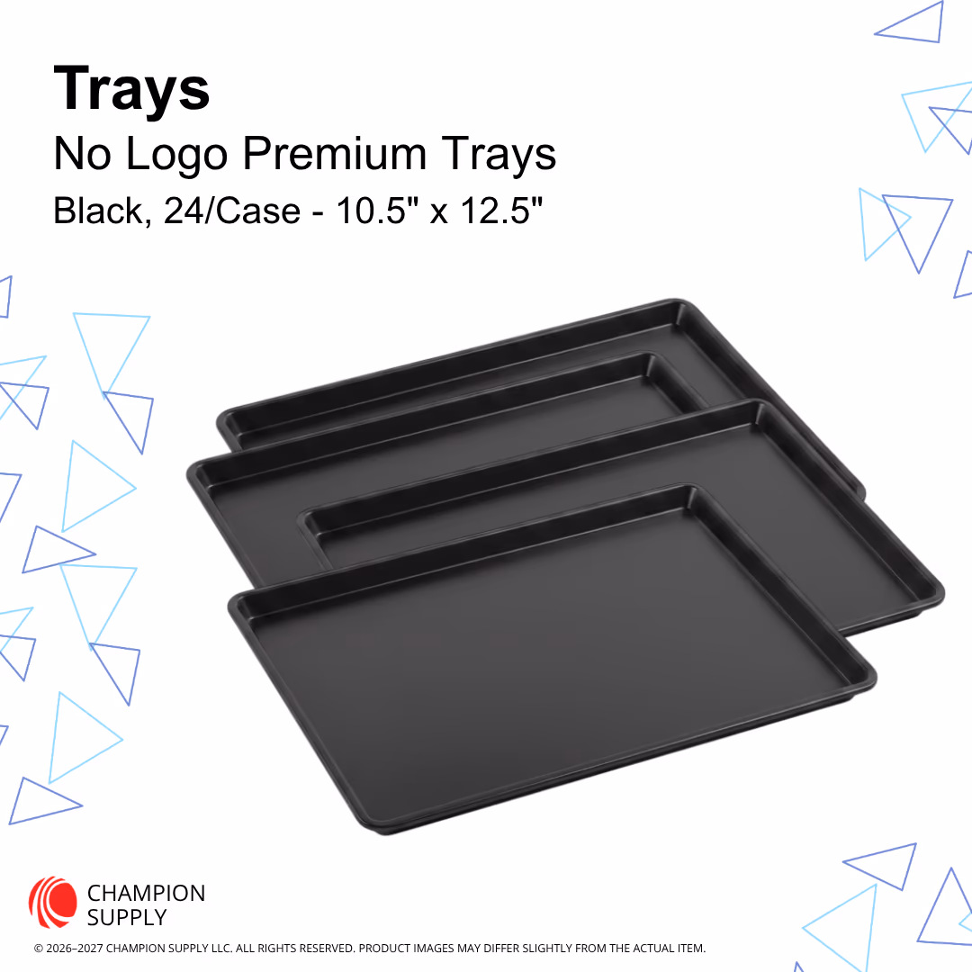 Tray Square Black, Case of 24